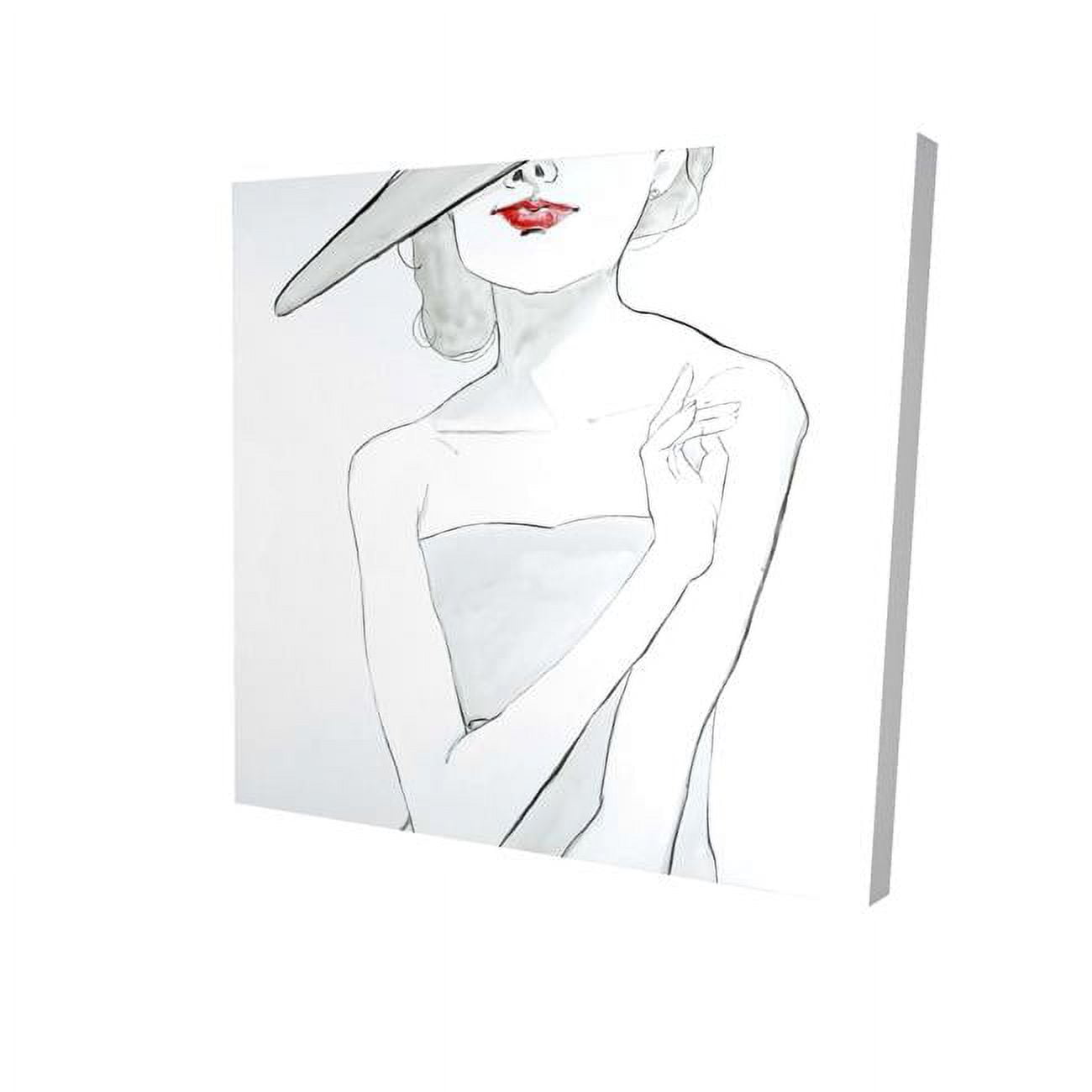 16 x 16 in. Woman with Hat-Print on Canvas