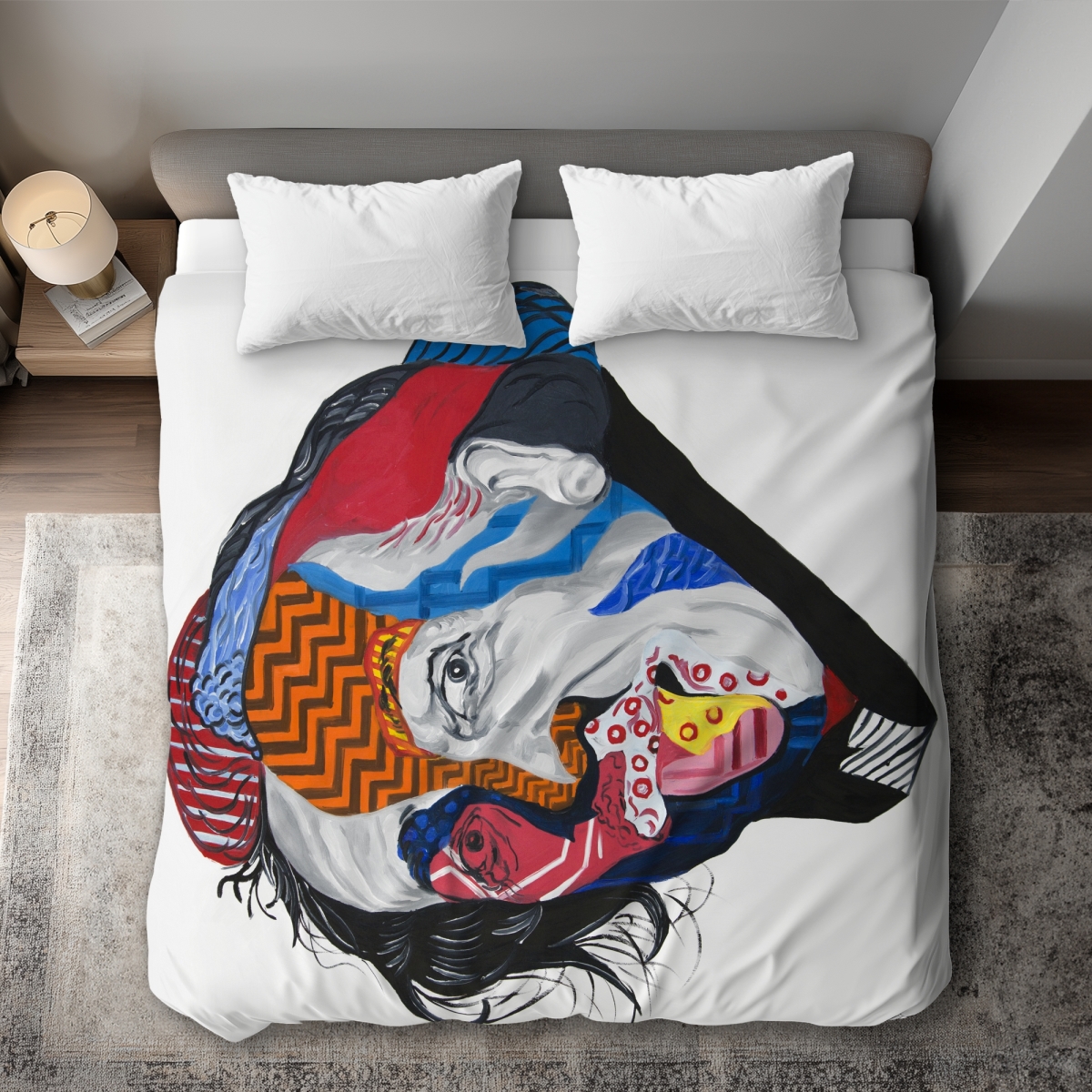 C1DCKSW05JD7Z1 Abstract Albert Einstein King Size Duvet Cover - Figurative Home Decor
