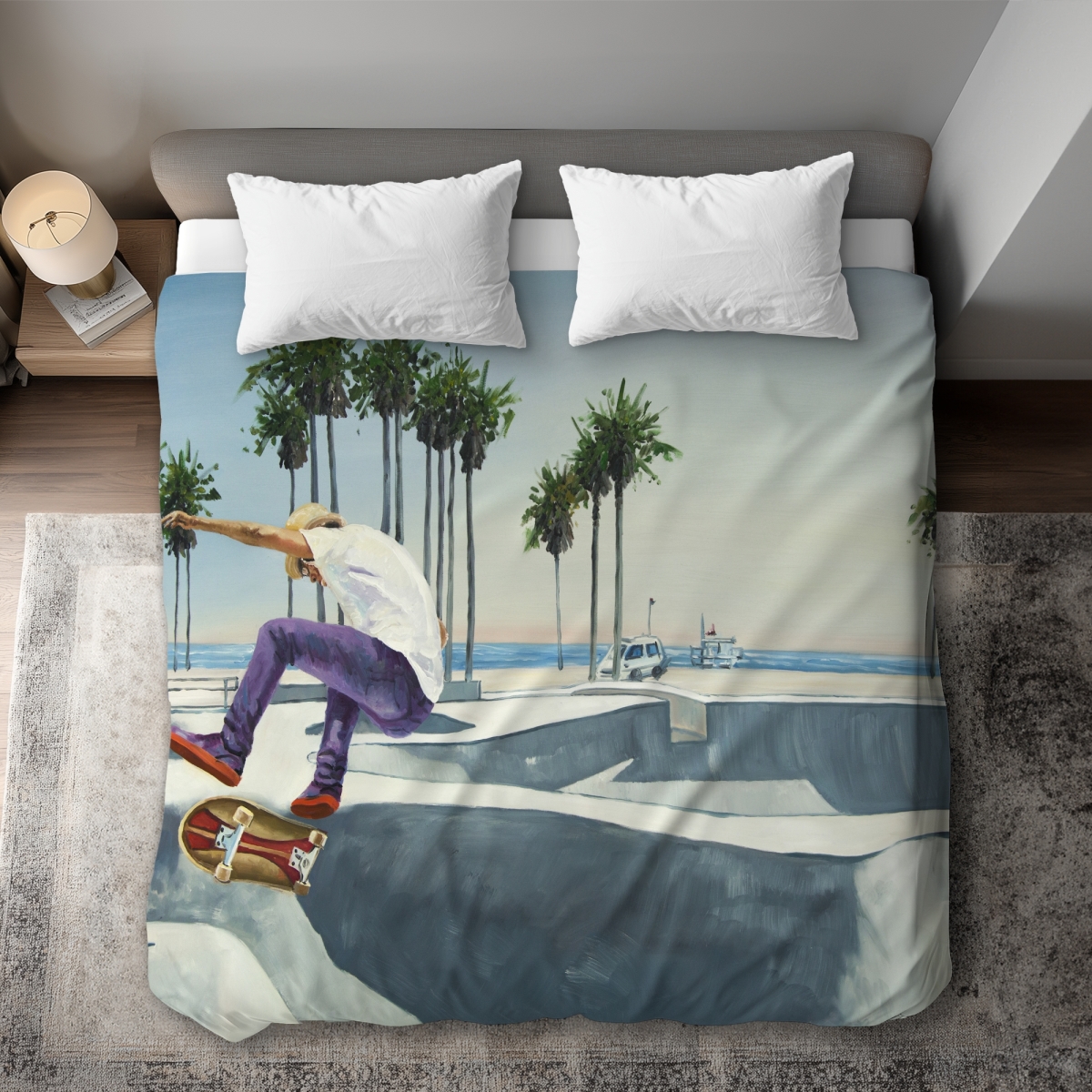 C1DCKSW0EU8EPB Skate Park California King Size Duvet Cover - Man Cave Home Decor