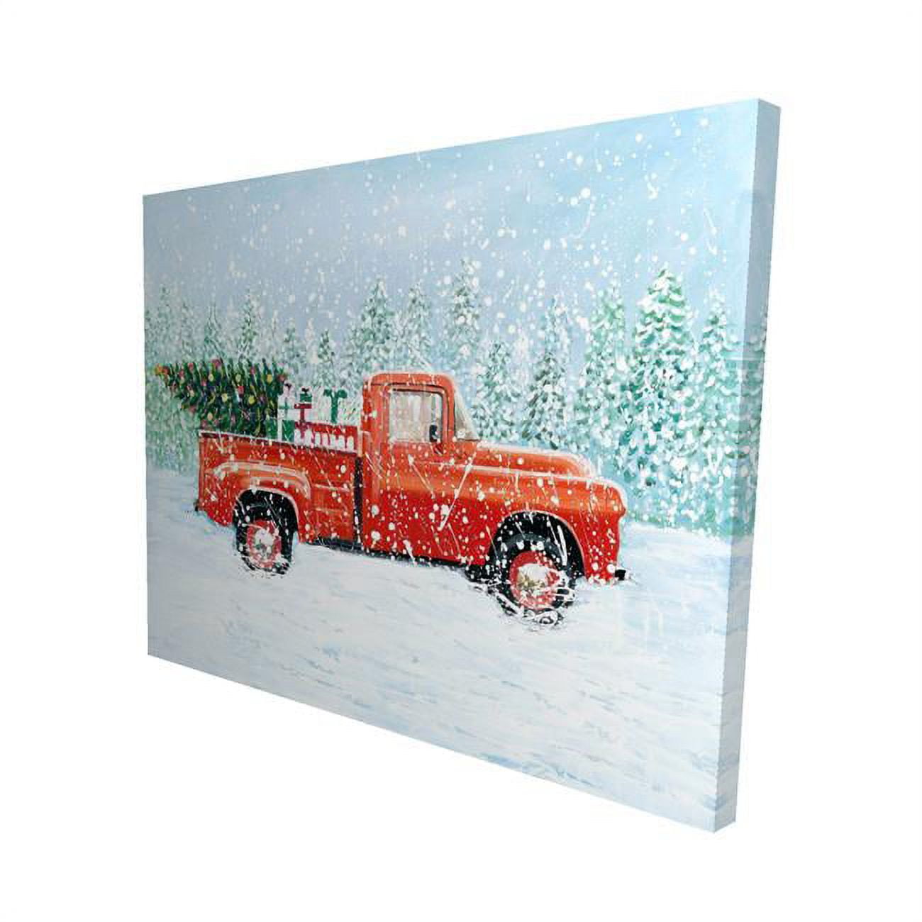 16 x 20 in. Christmas Tree Truck-Print on Canvas
