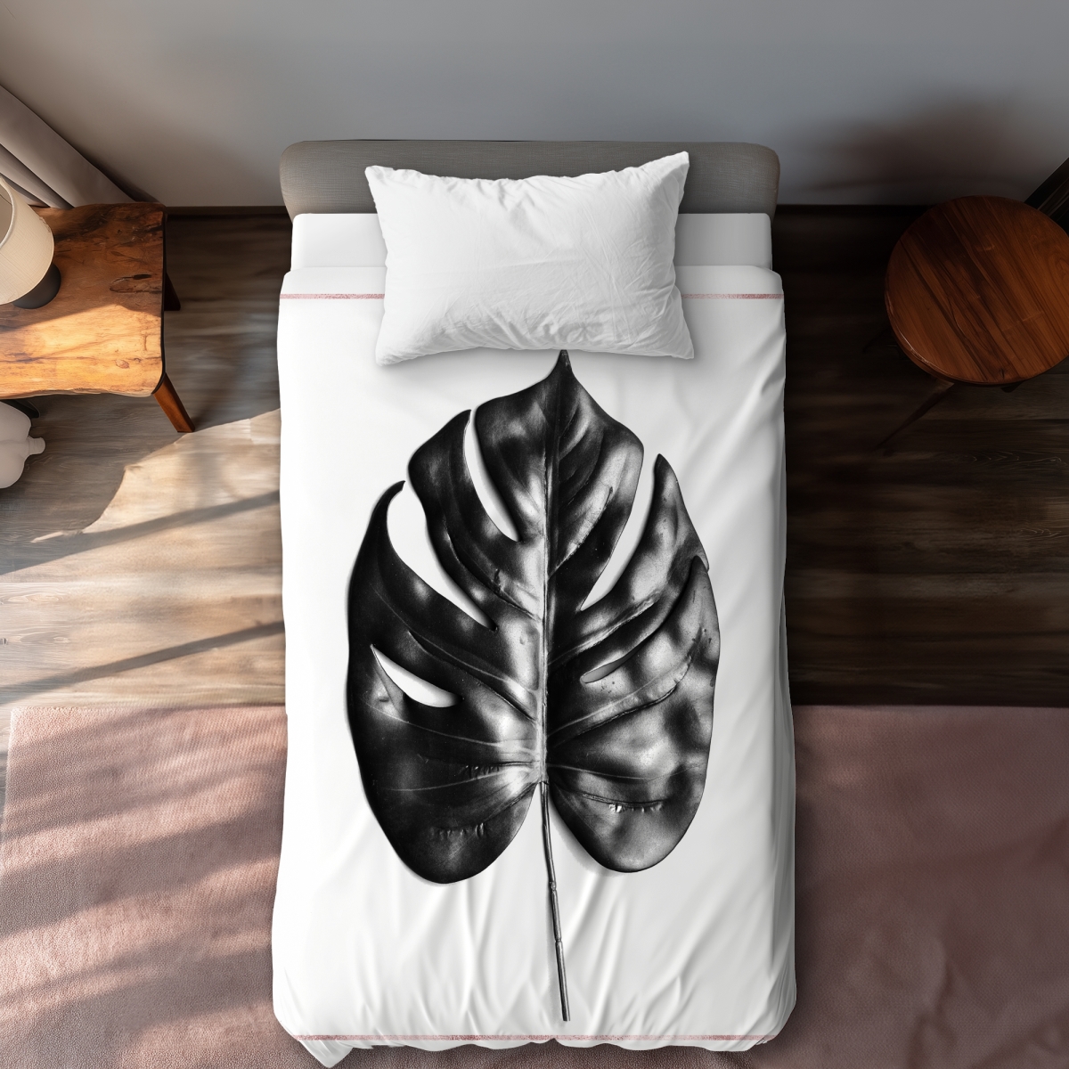 C1DCTSW0UTU7PD Split Leaf Philodendron Twin Size Duvet Cover - Botanical Exotic Home Decor