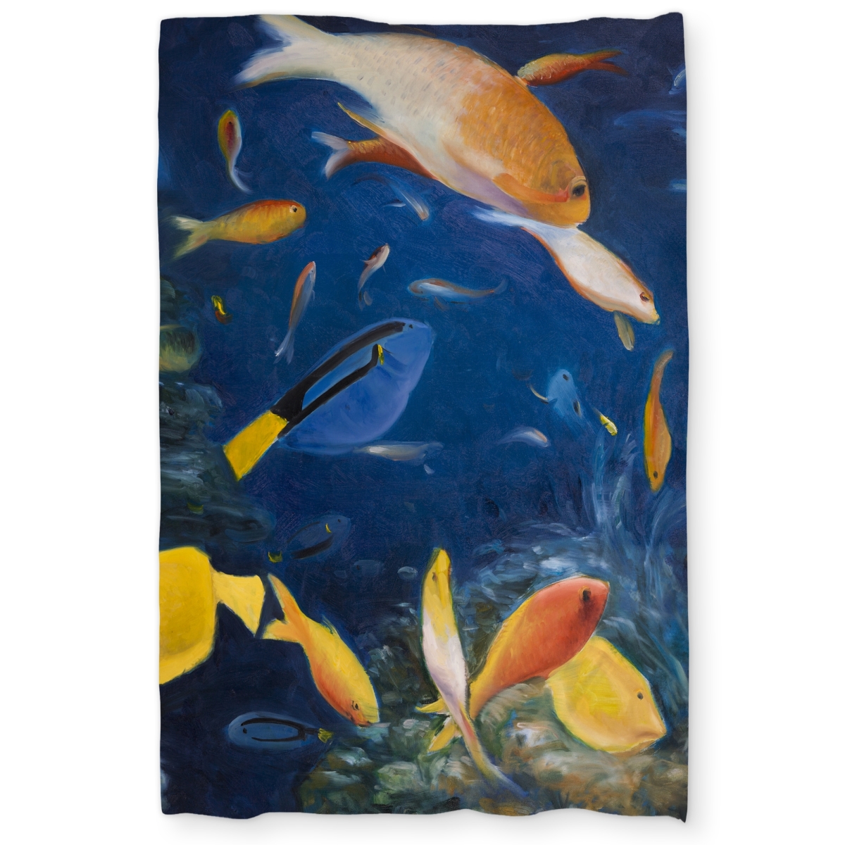 C1DCTXLWB63VGV Colorful Fish Under the Sea - Classic Blue Twin Size Extra Long Duvet Cover