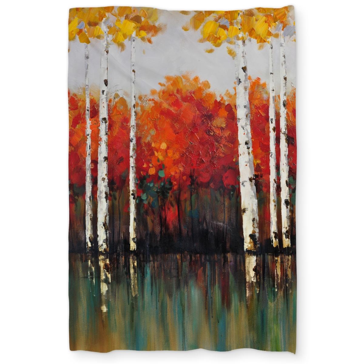 C1DCTXLWG05P3D Birches by Fall - Seasons Contemporary Twin Size Extra Long Duvet Cover - Home Decor
