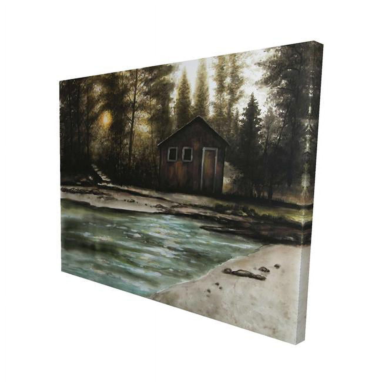 16 x 20 in. Cabin in the Forest-Print on Canvas