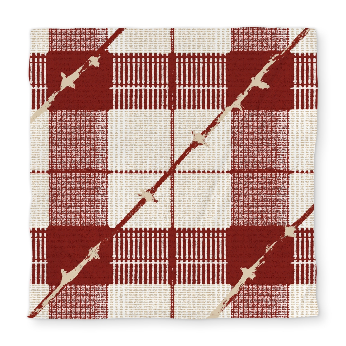 C1DCQSW0KUMRAV Red Square Pattern Gray Queen Size Duvet Cover - Stylish Home Decor