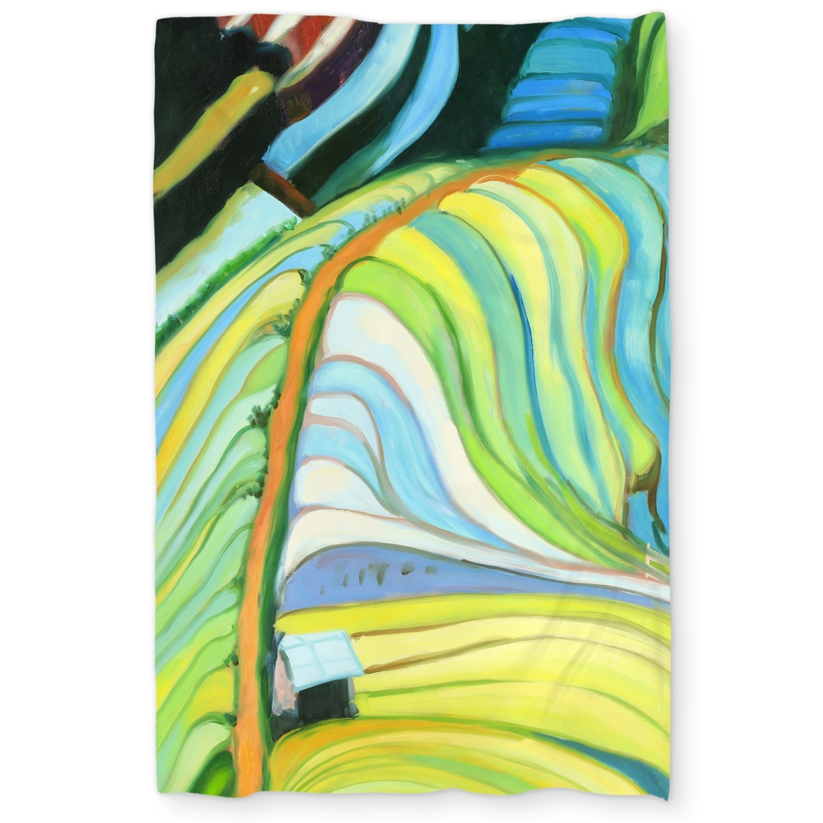 C1DCTXLWZCLWNL Terraced Rice Fields Twin Size Extra Long Duvet Cover - Green Contemporary Home Decor