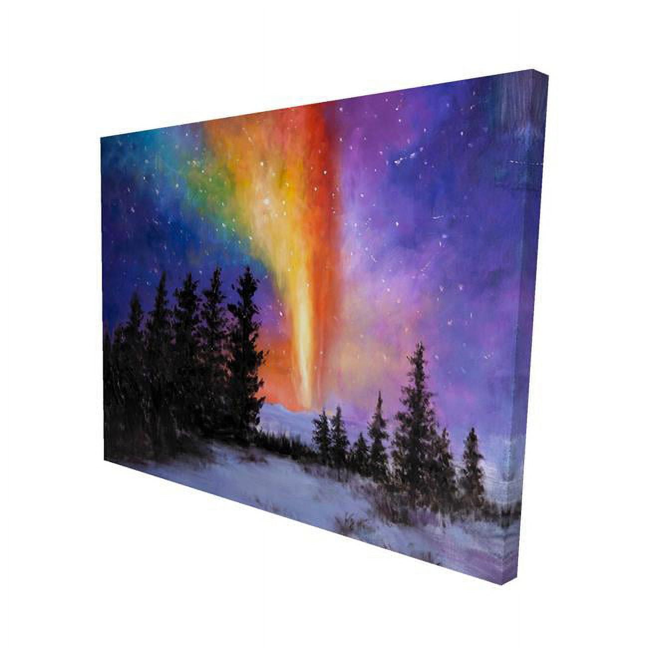 16 x 20 in. Aurora Borealis in the Forest-Print on Canvas