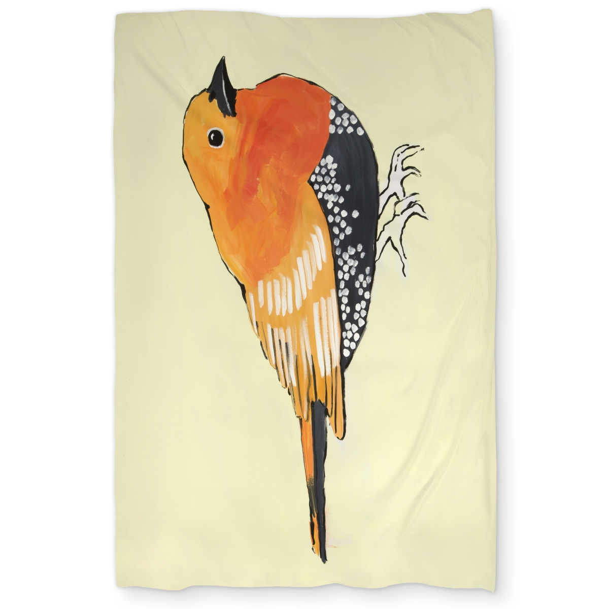 C1DCTXLWEFGASK Little Orange Bird Illustration - Orange Feathers Twin Size Extra Long Duvet Cover