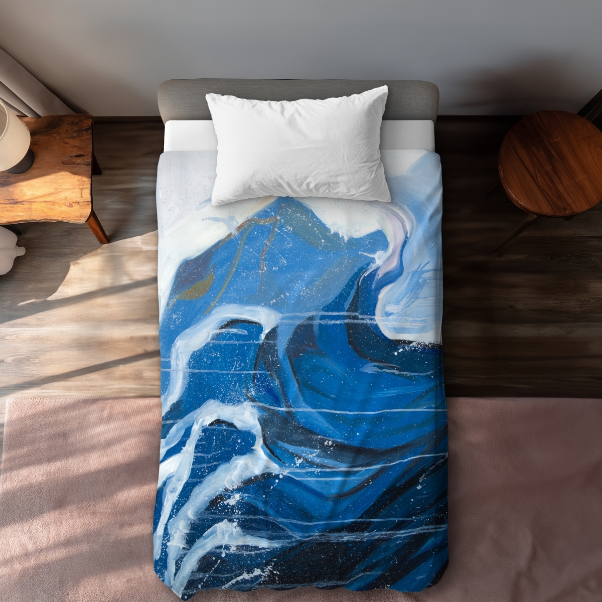 C1DCTXLWB5GC6L Abstract Wave in Motion - Bathroom Marine Twin Size Extra Long Duvet Cover - Home Decor