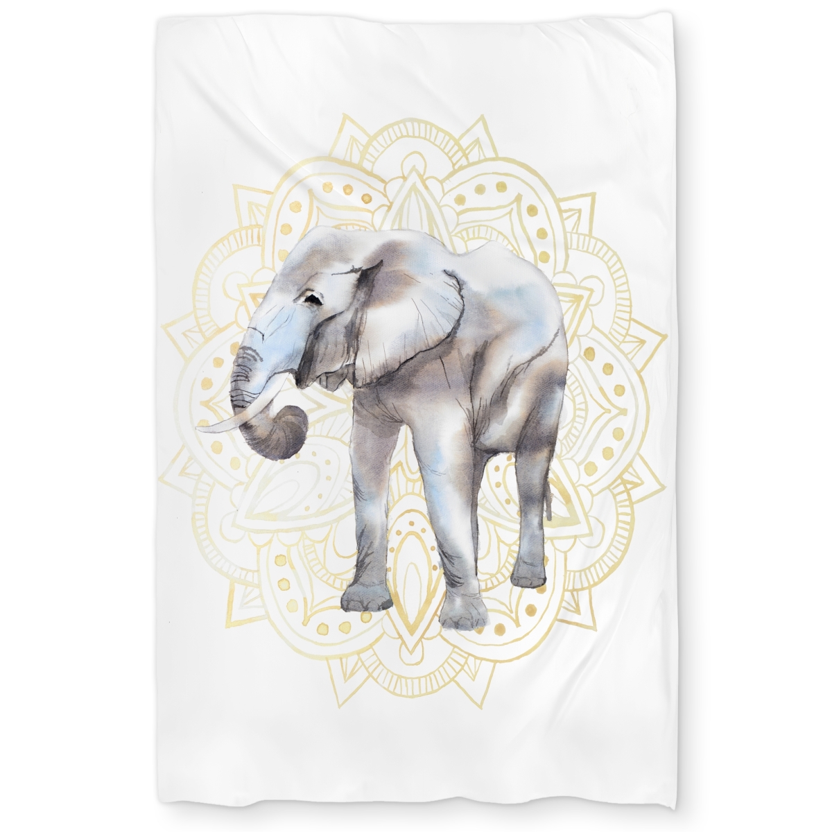 C1DCTXLW445MVD Elephant on Mandalas Pattern Twin Size Extra Long Duvet Cover - Beige Home Decor