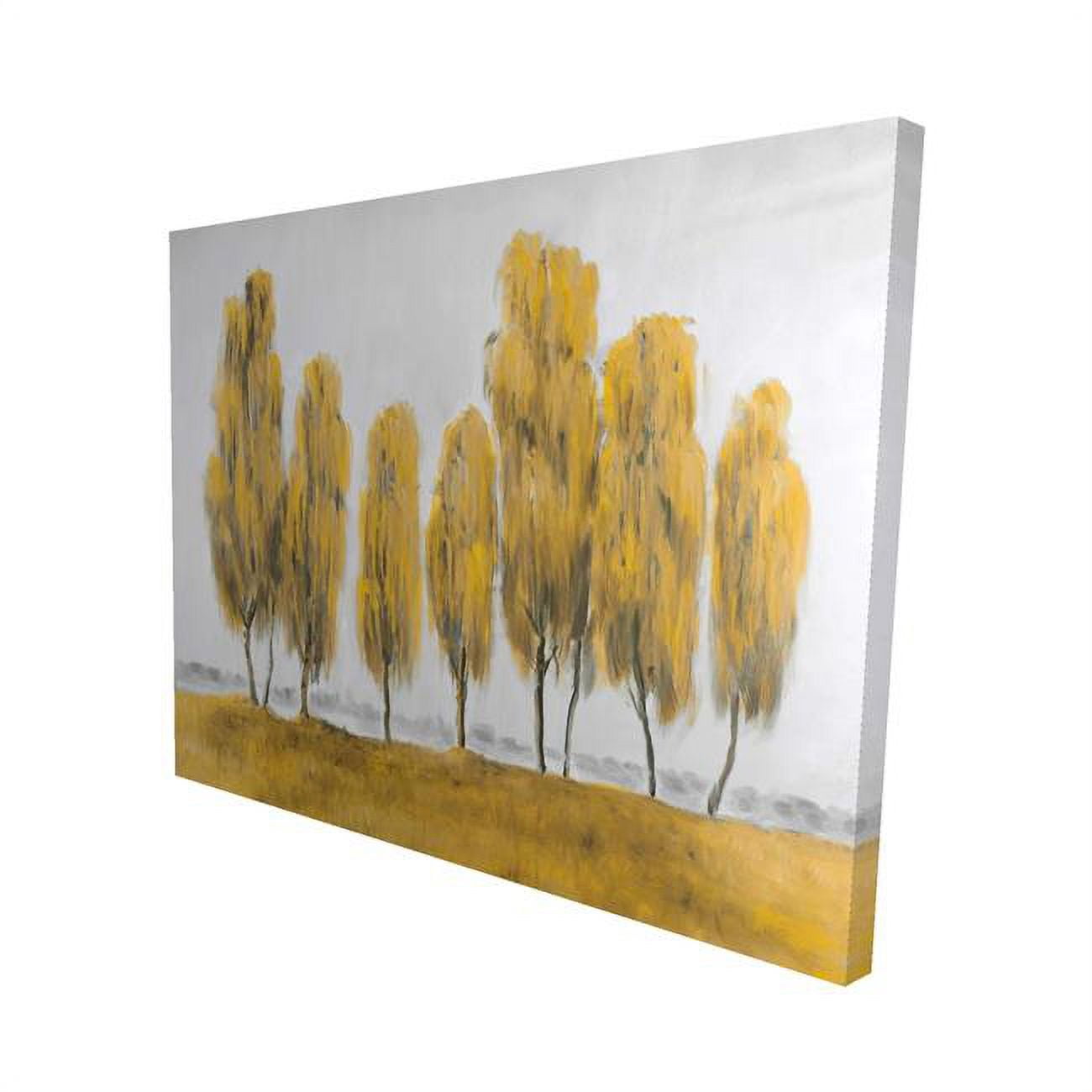 16 x 20 in. Seven Abstract Yellow Trees-Print on Canvas