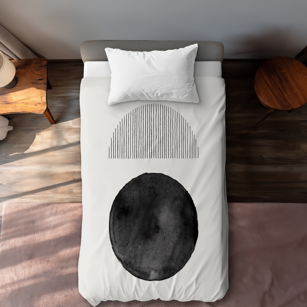 C1DCTSW04L1WH9 Decomposed Patterns Black Twin Size Duvet Cover - Stylish Home Decor