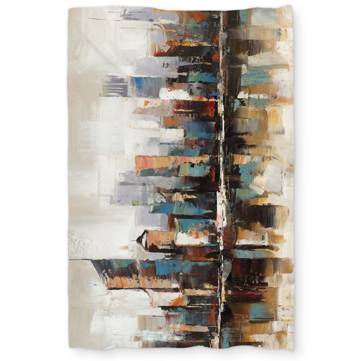 C1DCTXLW276ABZ Abstract Buildings Textured Brown Modern Twin Size Extra Long Duvet Cover - Home Decor