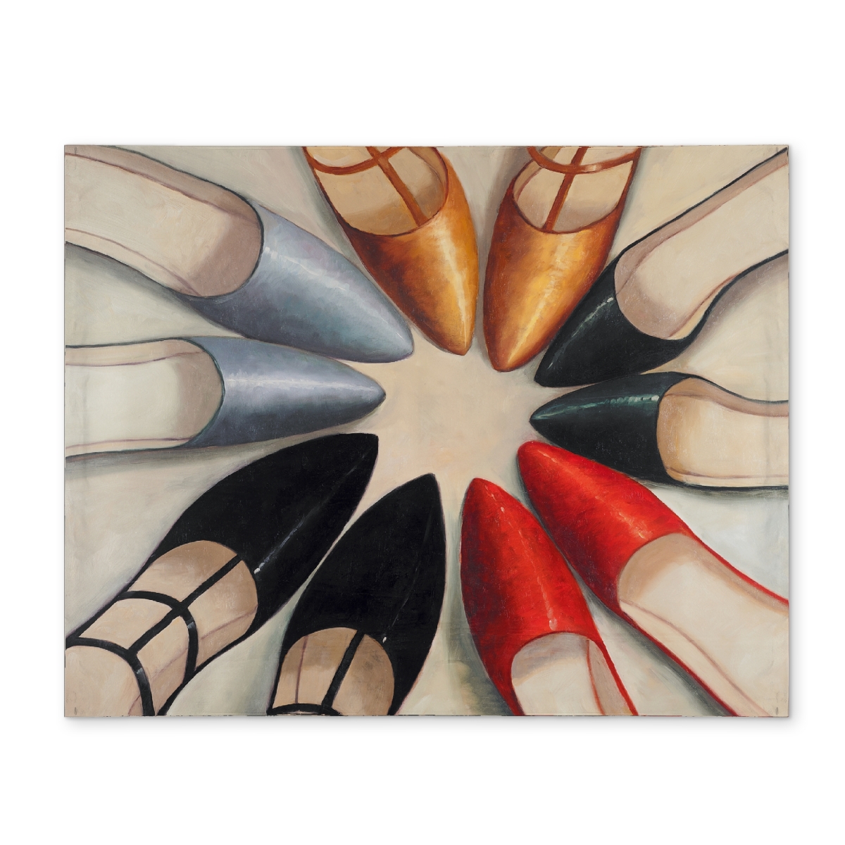 Picture of Begin Home Decor CPPM1418AL4ERO 14 x 18 in. Stylish Bedroom Shoes Placemat - 5 Pair Women Shoes Decor