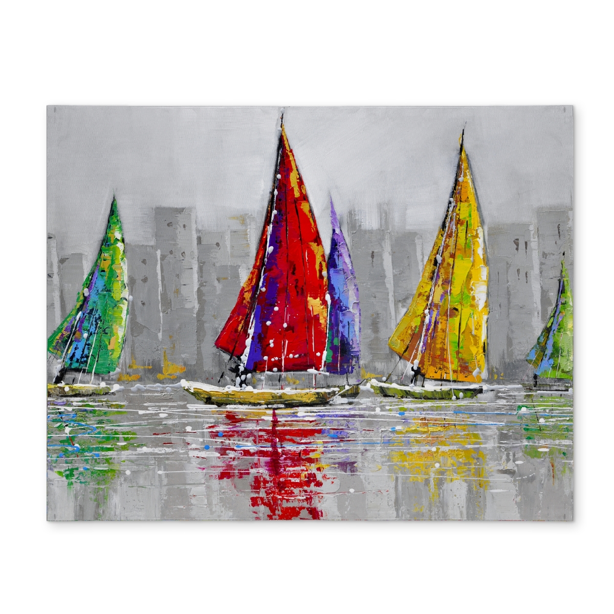 Picture of Begin Home Decor CPPM1418ZUT2KM 14 x 18 in. Gray Bedroom Placemat - Sailboats in the Wind - Home Decor