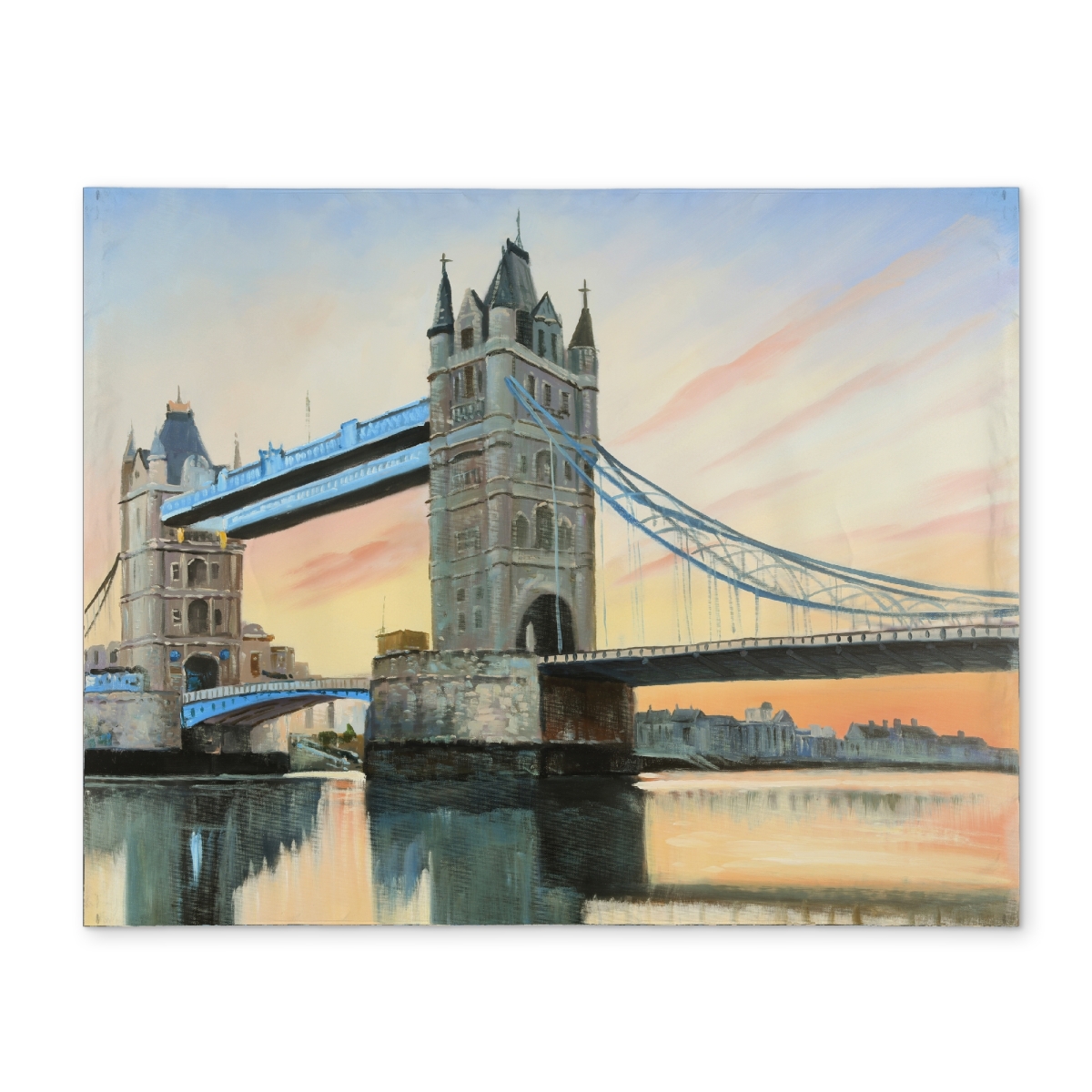 Picture of Begin Home Decor CPPM14180MNB1F 14 x 18 in. Sunset on the London Bridge Blue Placemat - Home Decor
