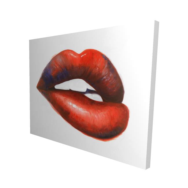16 x 20 in. Beautiful Red Mouth-Print on Canvas