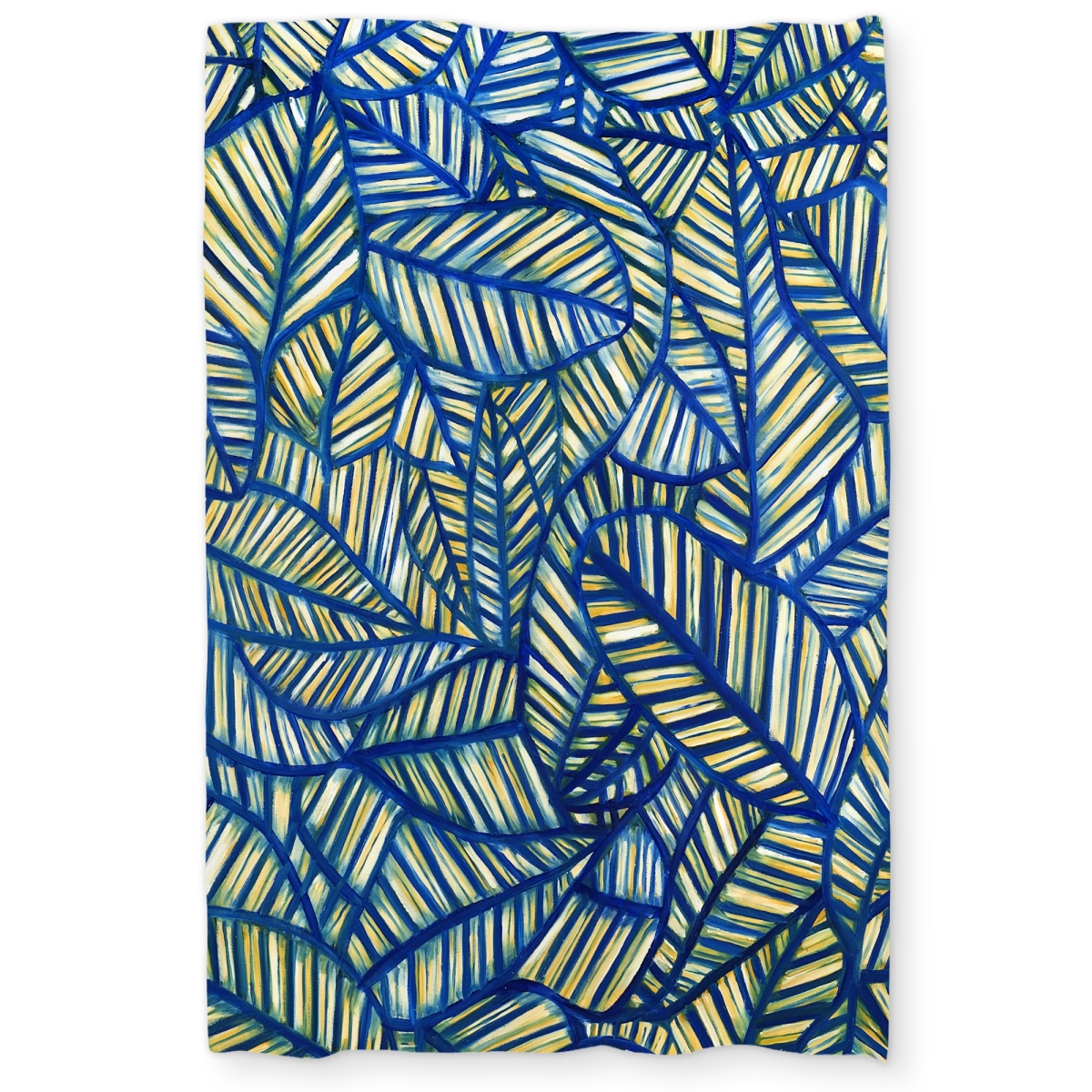 C1DCTSW0E6T8SD Blue Leaf Patterns Twin Size Duvet Cover - Illustrative Office Decor