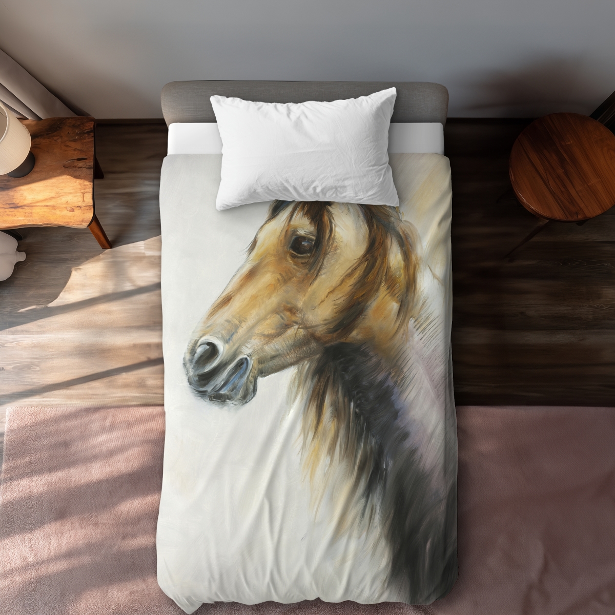 C1DCTSW0K71GQI Wild Horse Animals Western Twin Size Duvet Cover - Home Decor Bedding