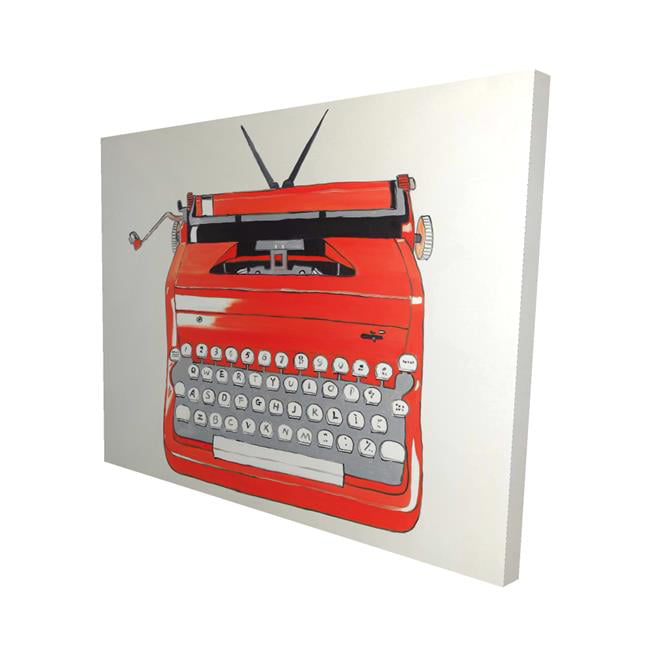 16 x 20 in. Red Typewritter Machine-Print on Canvas