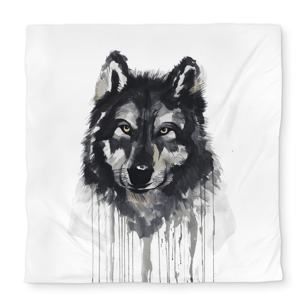 C1DCQSW026BXE4 Mysterious Wolve Gray Queen Size Duvet Cover - Home Decor Essentials