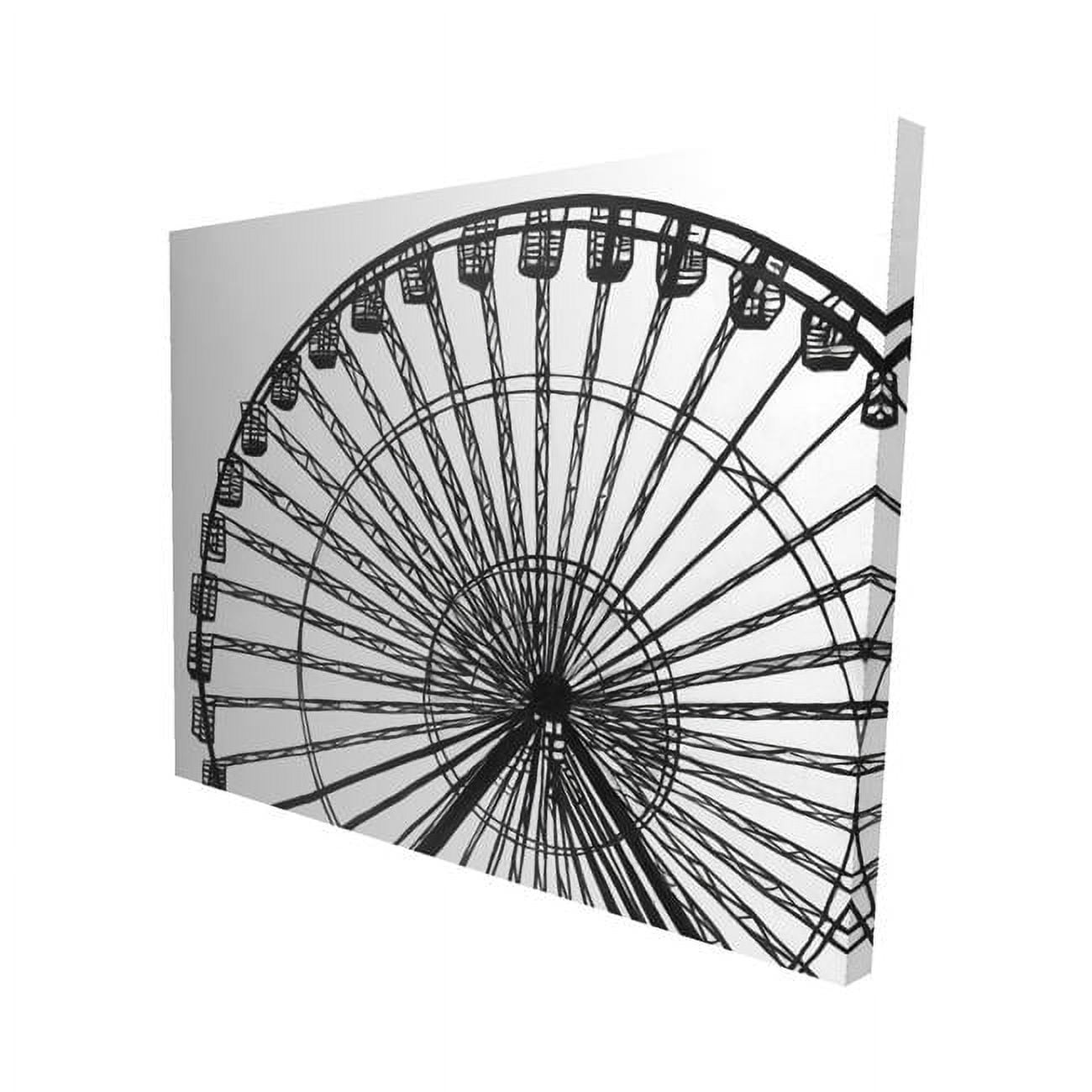 16 x 20 in. Monochrome Ferris Wheel-Print on Canvas