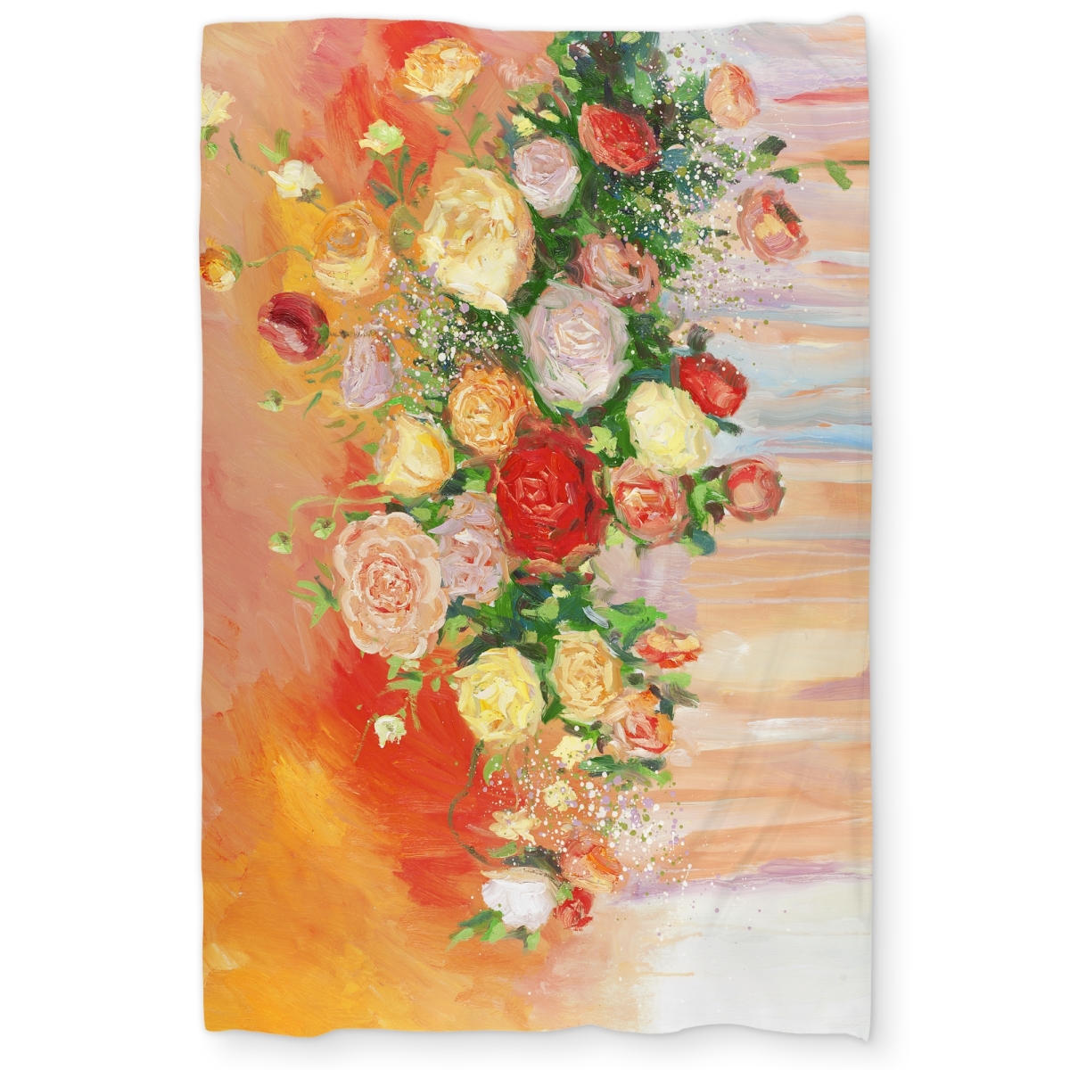C1DCTSW0HH6PO7 Bouquet of Multi Color Abstract Flowers Twin Size Duvet Cover - Home Decor