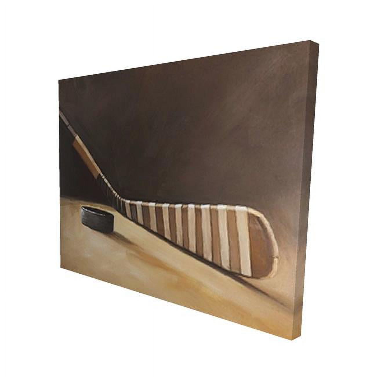 16 x 20 in. Stick & Hockey Puck-Print on Canvas
