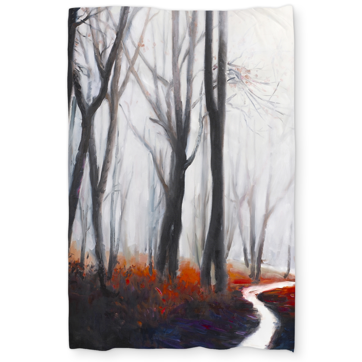 C1DCTXLWWVSOS3 Mysterious Forest with Stream Twin Size Extra Long Duvet Cover - Contemporary Home Decor