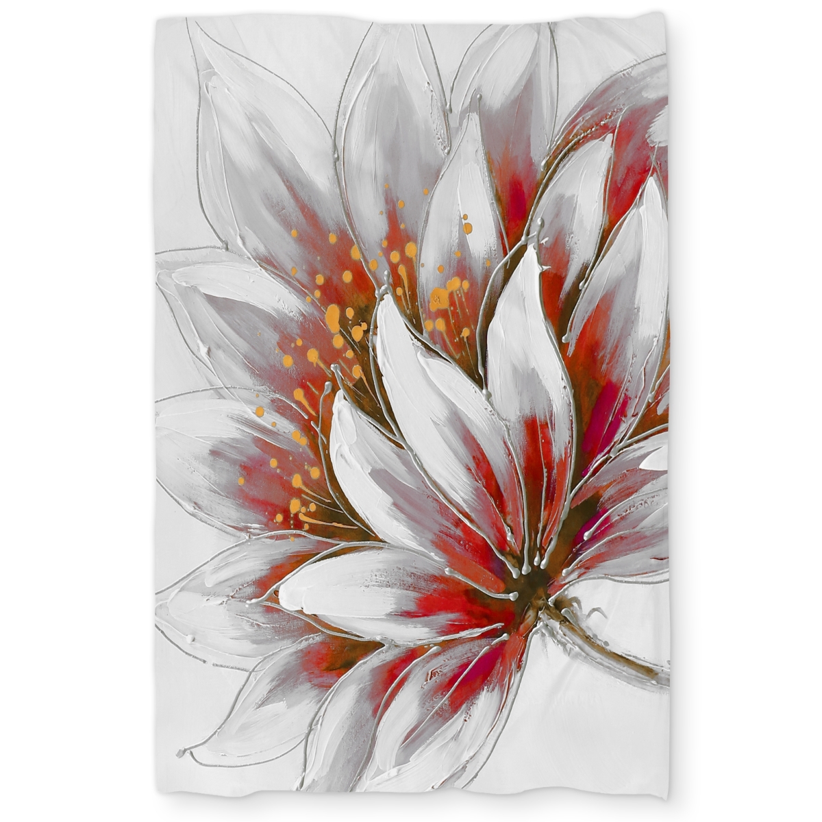 C1DCTSW0XTFAPY Red Flower with Gold Center Twin Size Duvet Cover - Home Decor Floral
