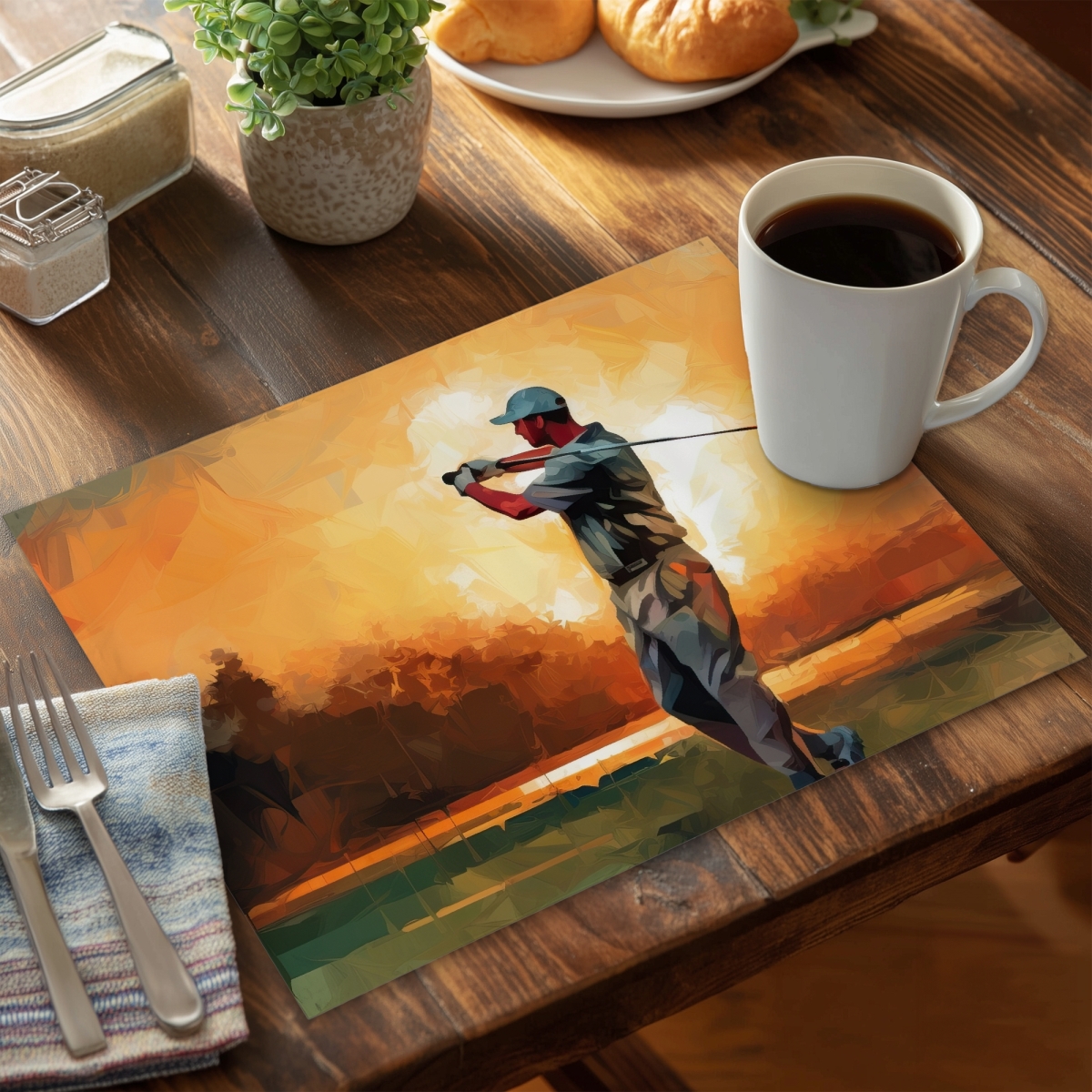 Picture of Begin Home Decor CPPM14187MD9EJ 14 x 18 in. Close Shot Sports & Games Bedroom Polyester Placemat Decor