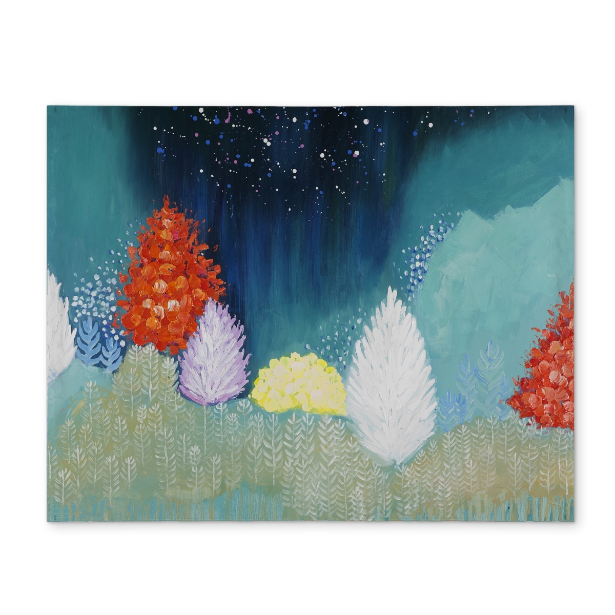 Picture of Begin Home Decor CPPM14180SLZWA 14 x 18 in. Landscapes Bedroom Blue Placemat - Mysterious Colorful Trees