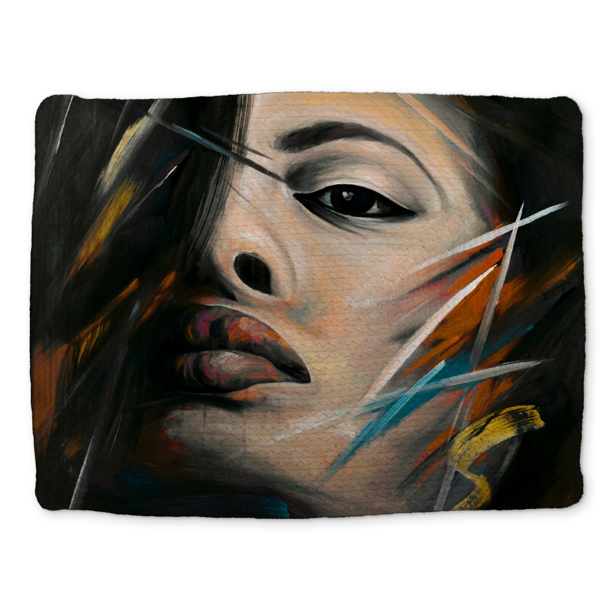 Picture of Begin Home Decor CBPM1418MWFKP5 14 x 18 in. Brown Figurative Braided Polyester Placemat - Abstract Woman