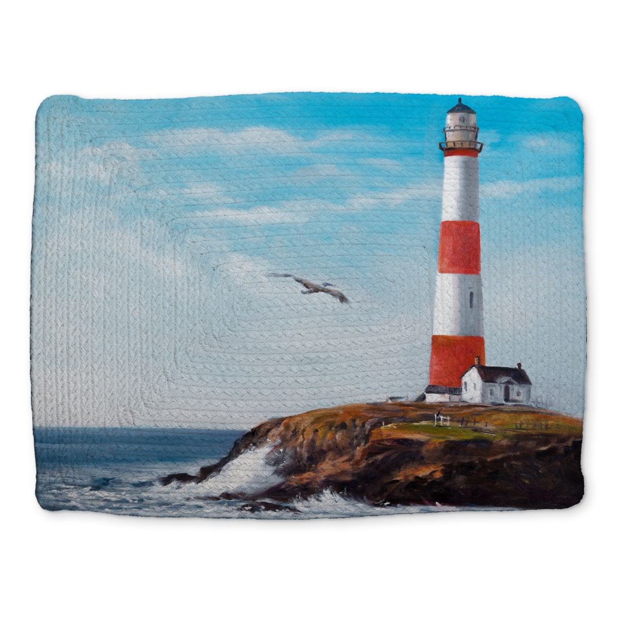 Picture of Begin Home Decor CBPM14180VUZ1M 14 x 18 in. Lighthouse Coastal Braided Polyester Placemat - Home Decor