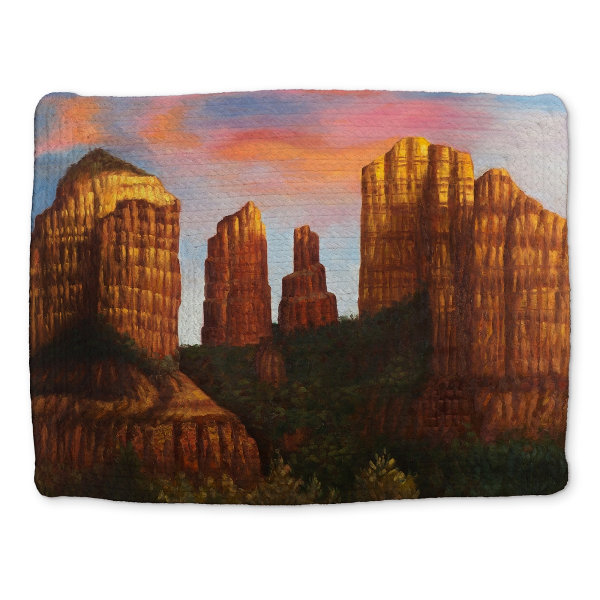 Picture of Begin Home Decor CBPM1418D9CLUO 14 x 18 in. Blue Mountains Bedroom Cathedral Rock Placemat - Home Decor