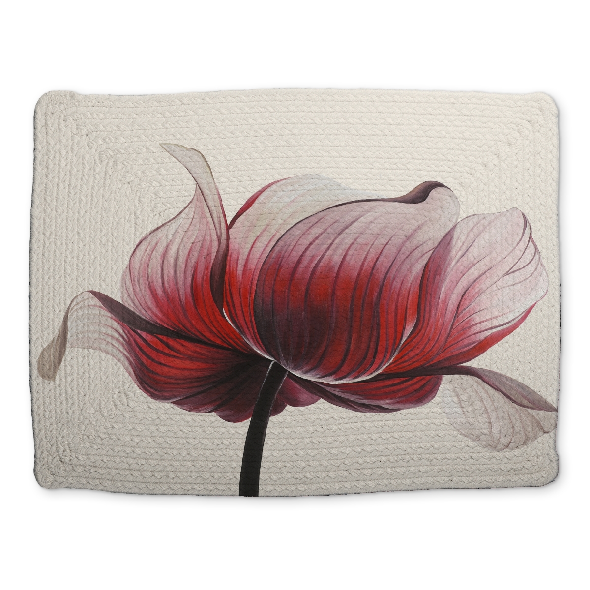 Picture of Begin Home Decor CBPM1418IR4CYZ 14 x 18 in. Anemone Flower Braided Polyester Placemat - Home Decor Essential