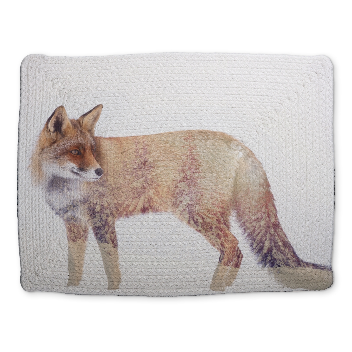 Picture of Begin Home Decor CBPM141884H3RF 14 x 18 in. Forest & Fox Gray Animals Placemat - Braided Polyester Decor