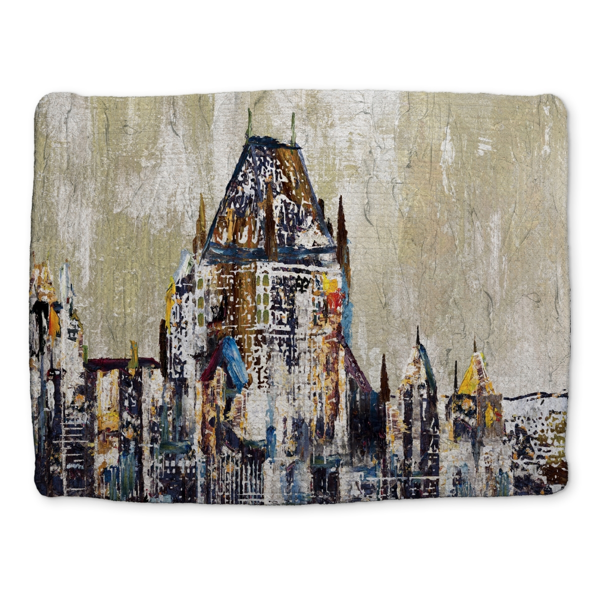 Picture of Begin Home Decor CBPM1418Q6VIS7 14 x 18 in. Industrial Cities Braided Placemat - Abstract Chateau Frontenac