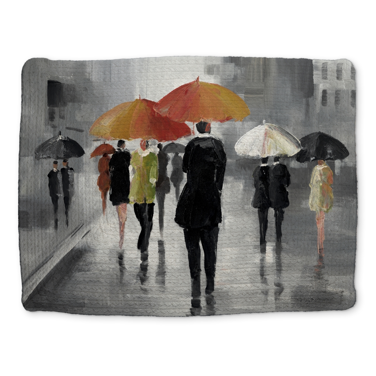 Picture of Begin Home Decor CBPM1418KFJI18 14 x 18 in. Street Scene Gray Braided Placemat - Umbrella Home Decor