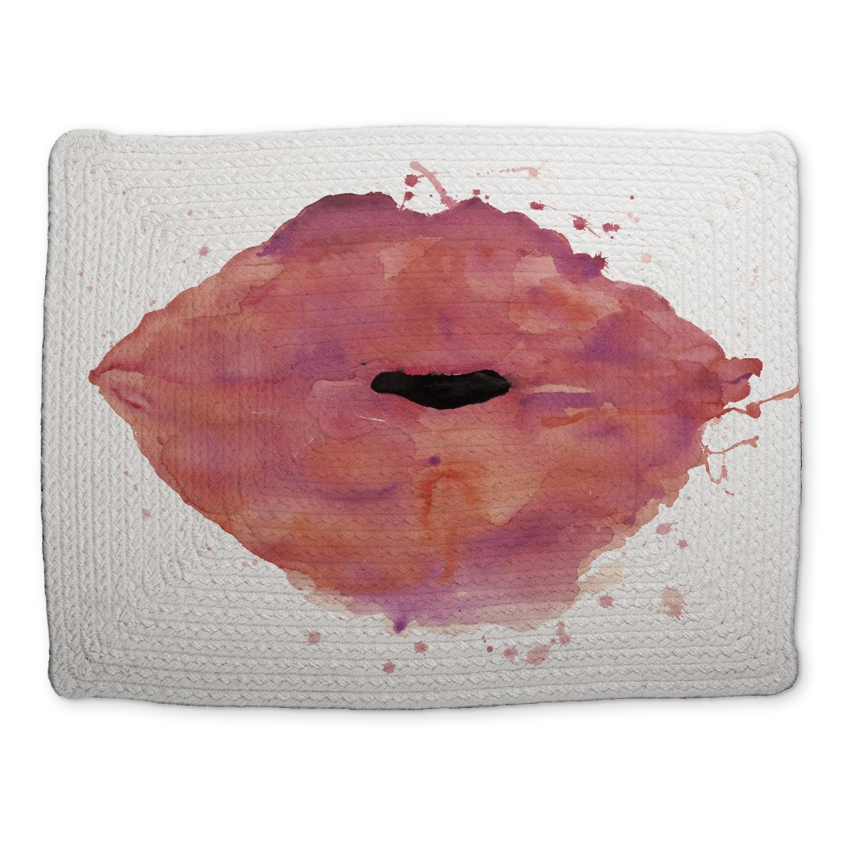 Picture of Begin Home Decor CBPM14189NMQE4 14 x 18 in. Watercolor Pink Lipstick Braided Polyester Placemat - Home Decor