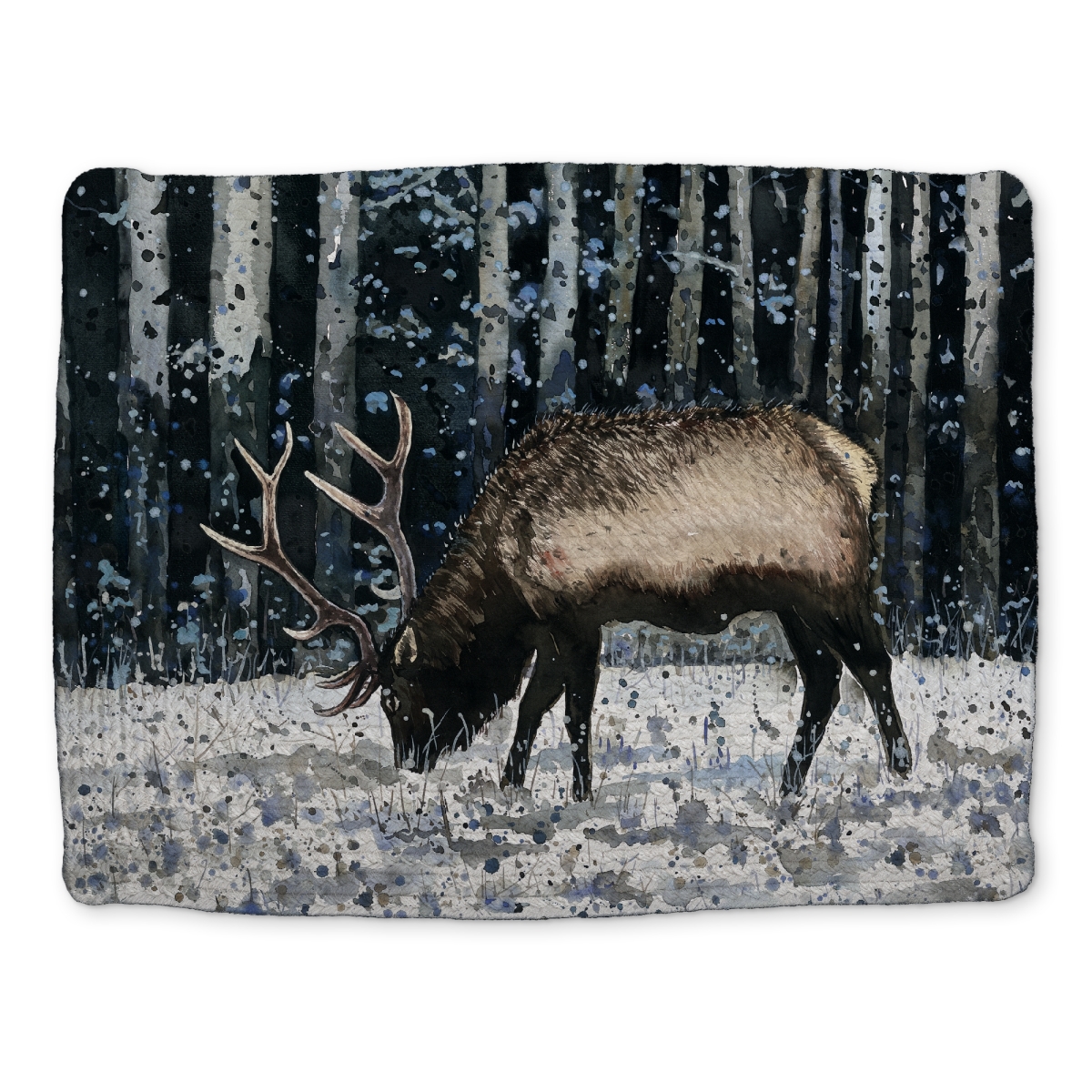 Picture of Begin Home Decor CBPM141810SUH2 14 x 18 in. Rustic Caribou Winter Forest Placemat - Braided Home Decor