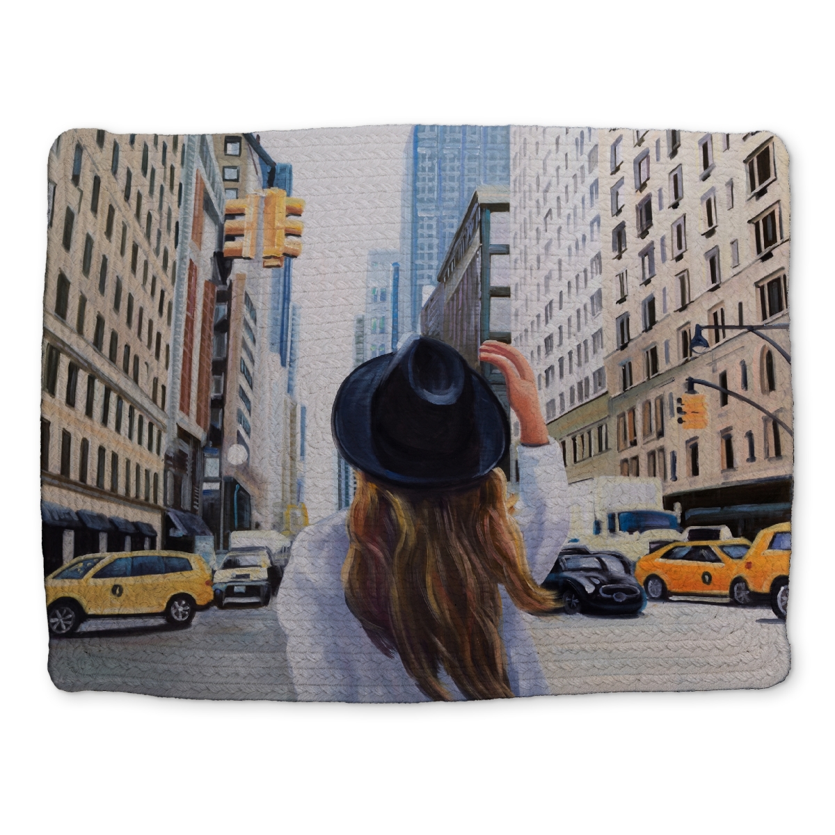 Picture of Begin Home Decor CBPM14184R2LNP 14 x 18 in. Building Blue Bedroom Braided Placemat - York City Theme