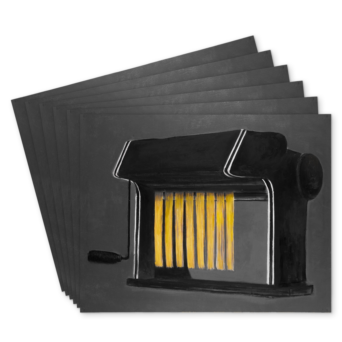 Picture of Begin Home Decor C6PP1418SCLZUM 14 x 18 in. Fresh Pasta Machine - Polyester Placemat for Home Decor - Set of 6