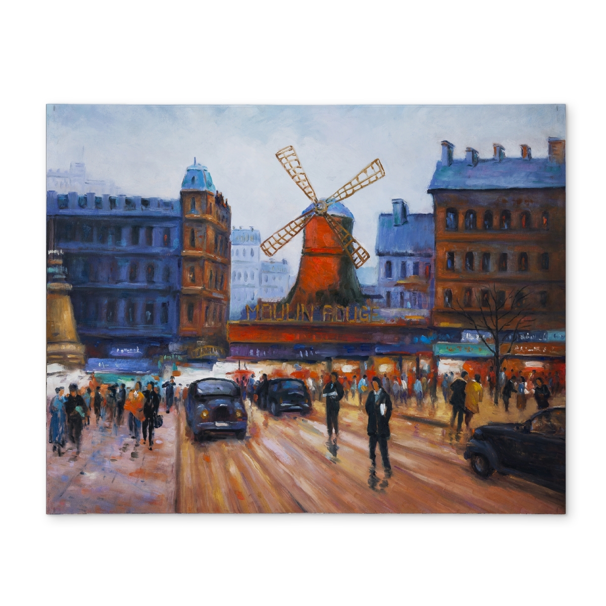 Picture of Begin Home Decor CPPM1418RARYAM 14 x 18 in. Cities Contemporary Blue Placemat - Moulin Rouge Street Scene