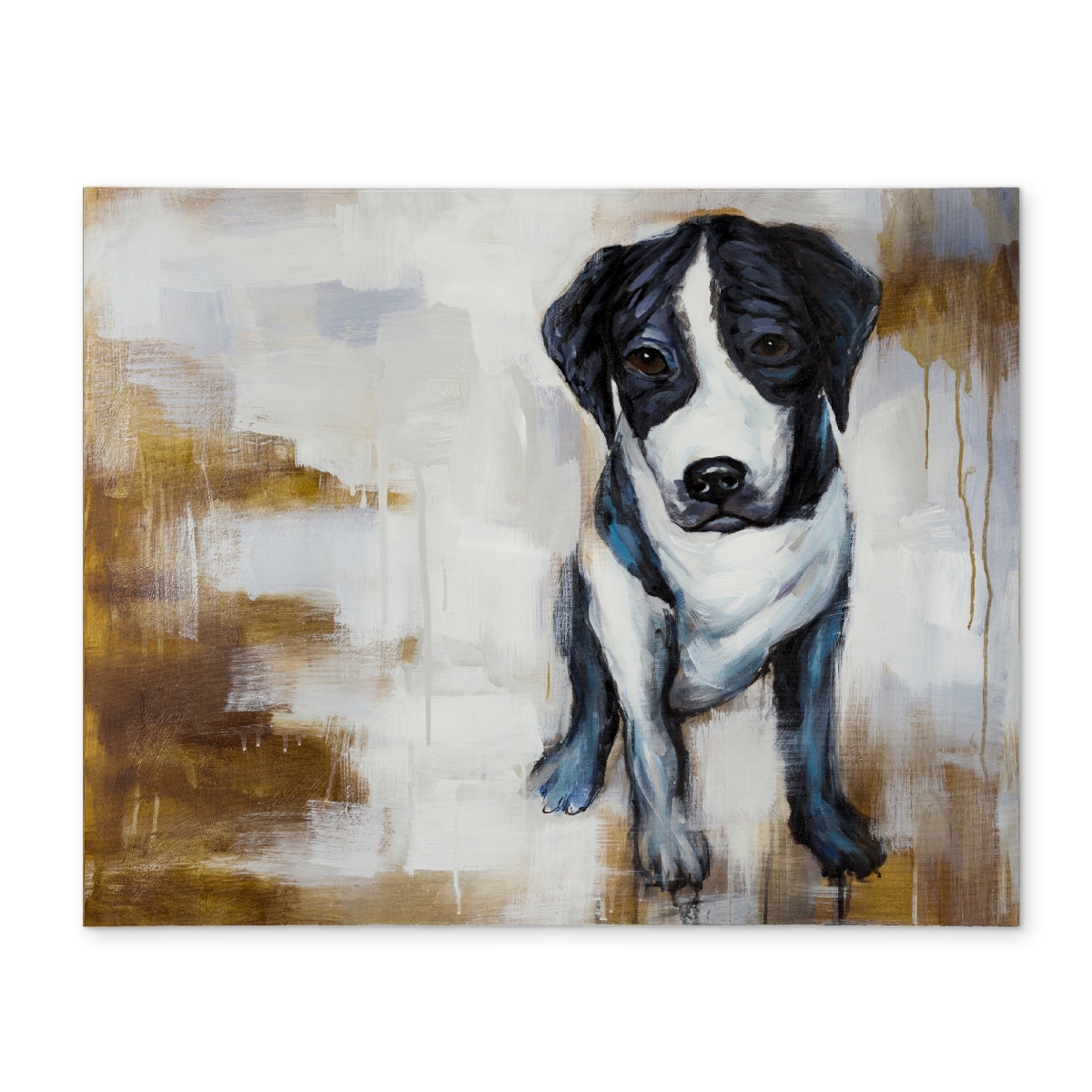 Picture of Begin Home Decor CPPM1418X2OS6O 14 x 18 in. Sitting Dog White Polyester Placemat - Contemporary Decor