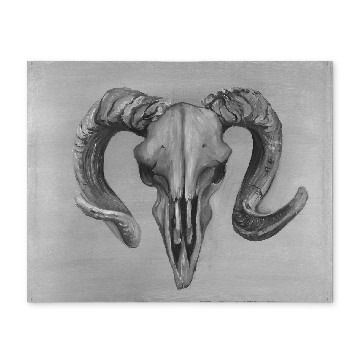 Picture of Begin Home Decor CPPM1418DMZAIT 14 x 18 in. Grayscale Aries Skull Polyester Placemat - Monochrome Decor