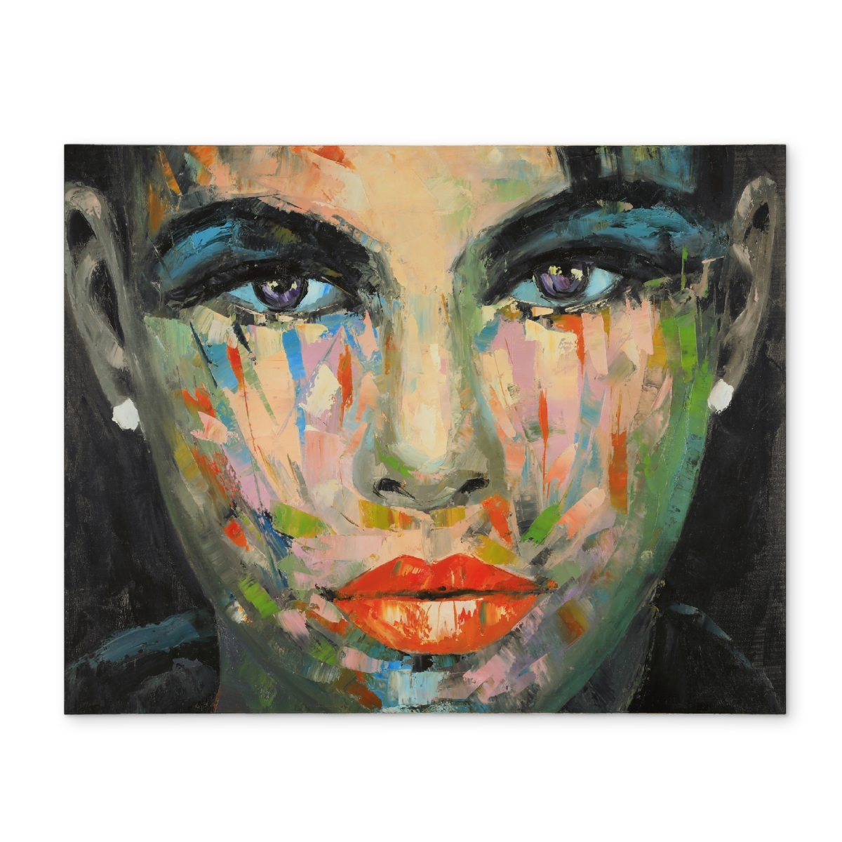 Picture of Begin Home Decor CPPM1418DG0TEL 14 x 18 in. Abstract Portrait Blue Placemat - Figurative Beauty Home Decor