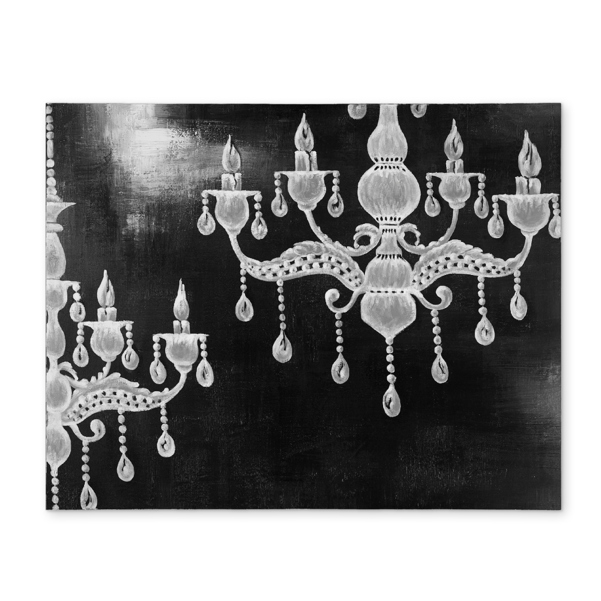 Picture of Begin Home Decor CPPM1418TFLPVL 14 x 18 in. White Chandeliers Polyester Placemat - Industrial Bedroom Decor