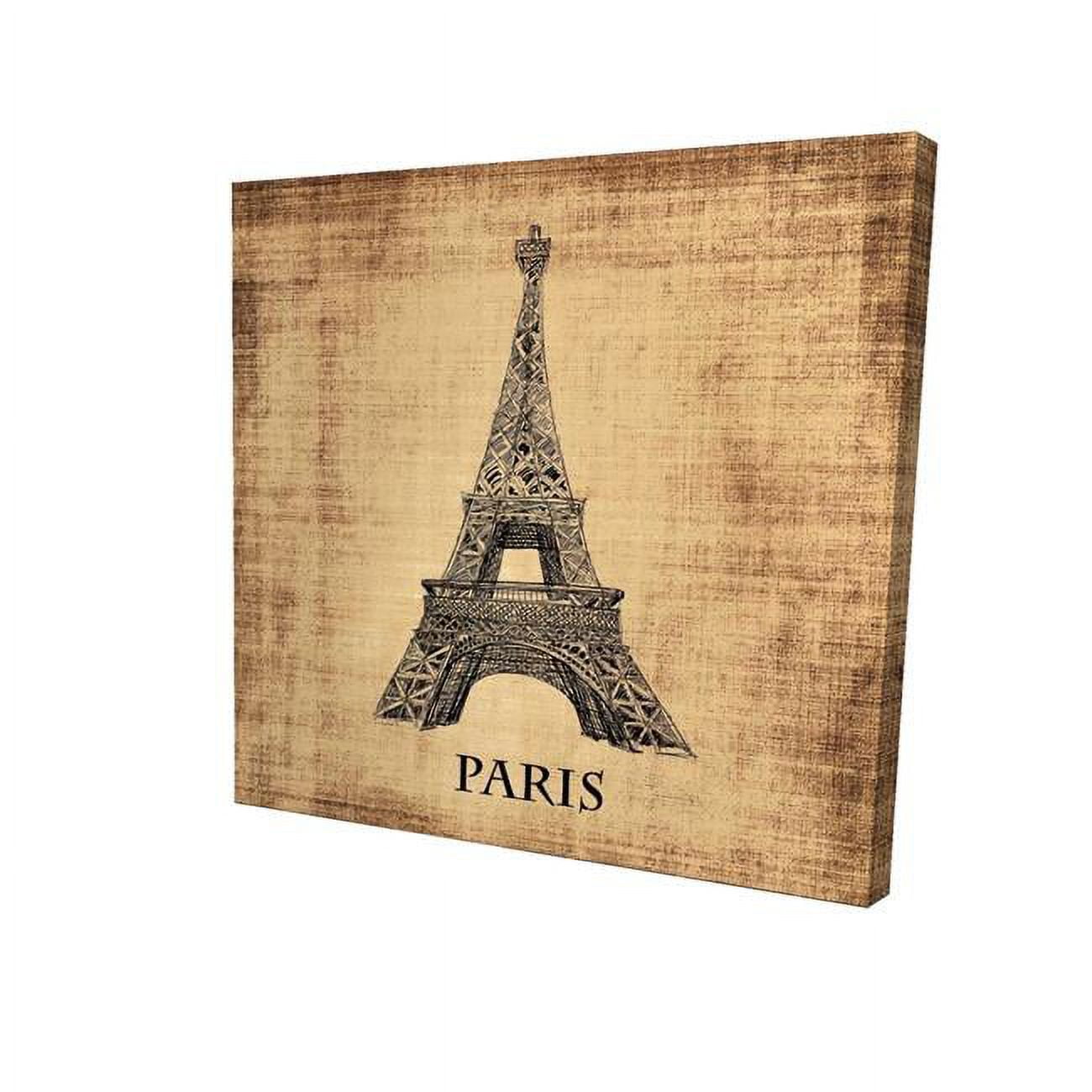 32 x 32 in. Eiffel Tower Illustration-Print on Canvas