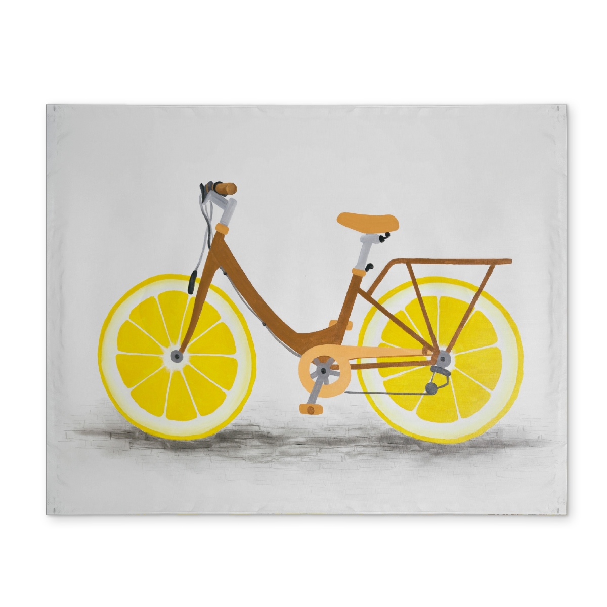Picture of Begin Home Decor CPPM1418R9M50P 14 x 18 in. Lemon Wheel Bike Brown Polyester Placemat - Bedroom Decor